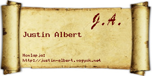 Justin Albert névjegykártya